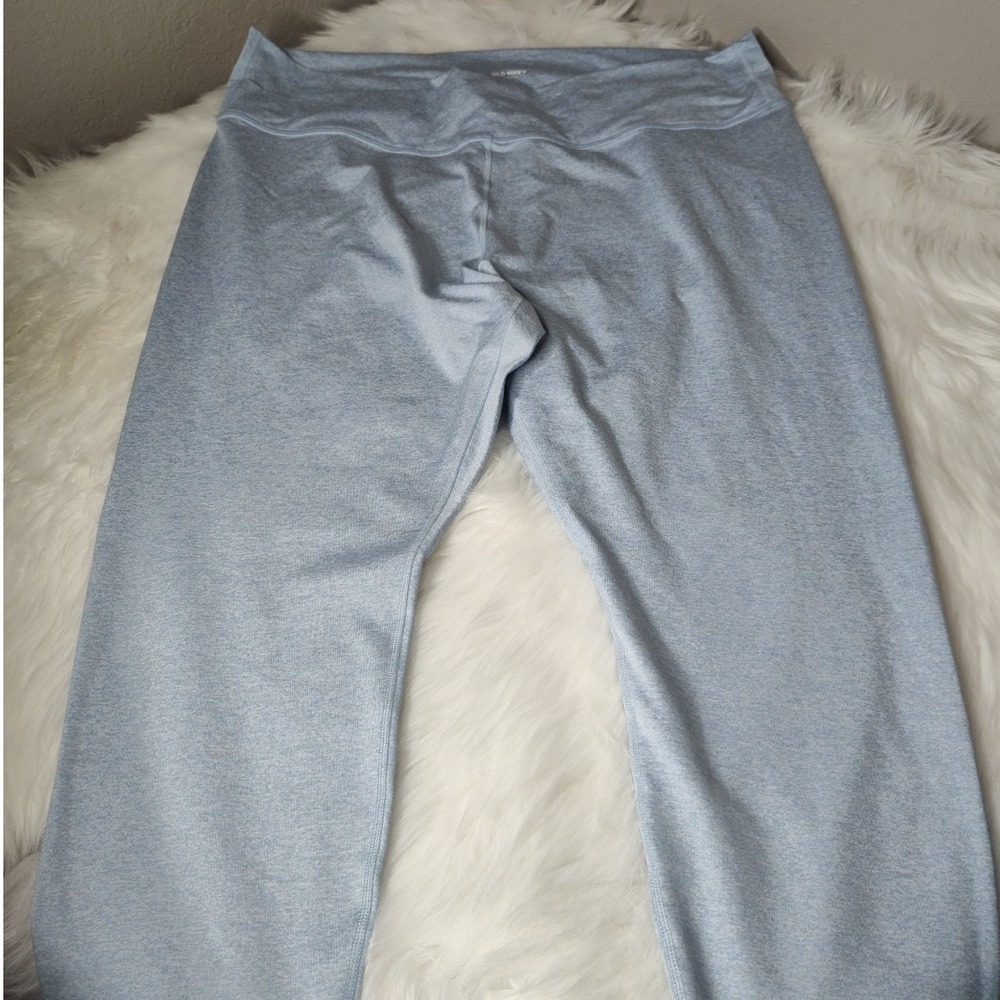 Old Navy Leggings Womens 3X Blue CloudComfy Extra High-Rise Heathered Cropped